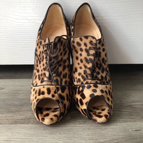 Christian Louboutin Lady Derby Leopard Heels 41 10 - Picture 2 of 8